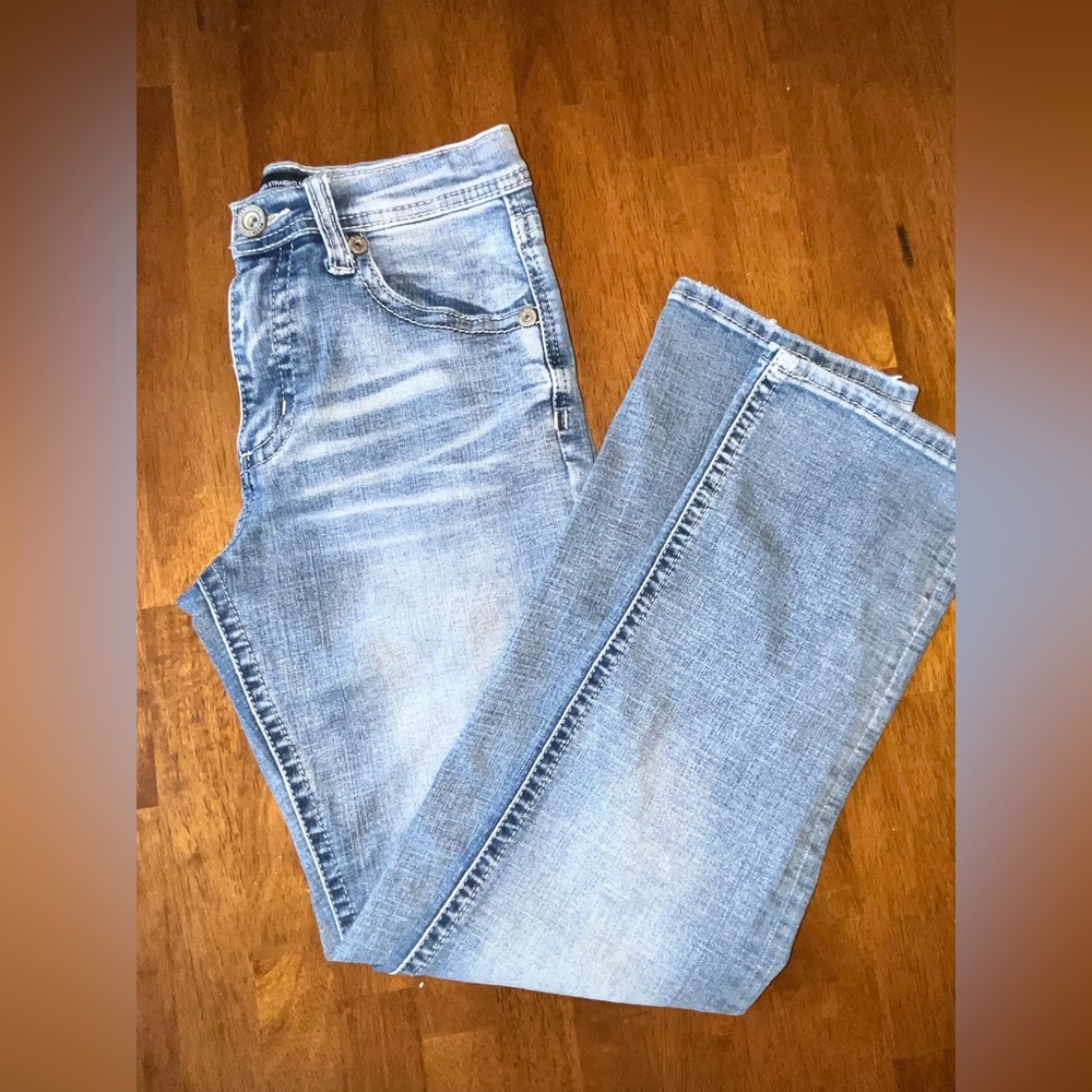 Boys BKE Conner straight jeans light wash size 14
